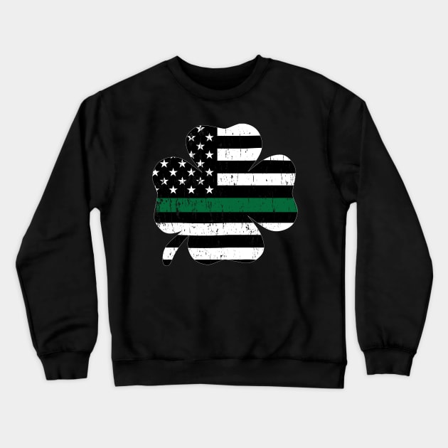 St Patricks Vintage Shamrock USA Flag T-Shirt Crewneck Sweatshirt by bbreidenbach